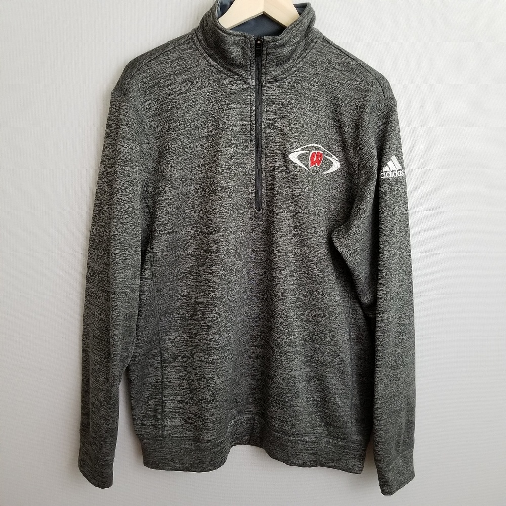 Adidas Climawarm Wisconsin gray pullover mens Sz L
